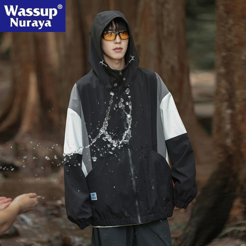 WASSUP NURAYA沖鋒衣外套男2025新款春秋青年帥氣青少年情侶夾克