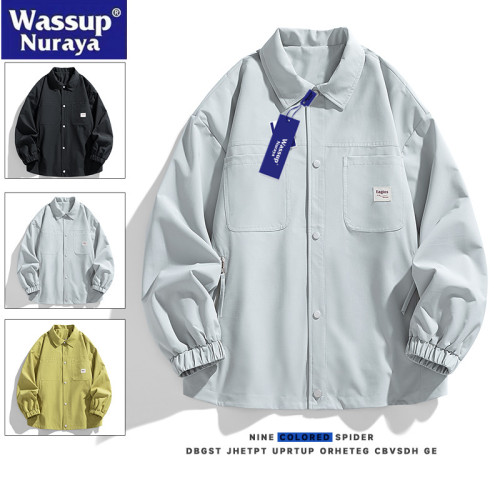 WASSUP Nuraya潮牌外套男2025春秋寬松翻領夾克痞帥襯衫休閒上衣