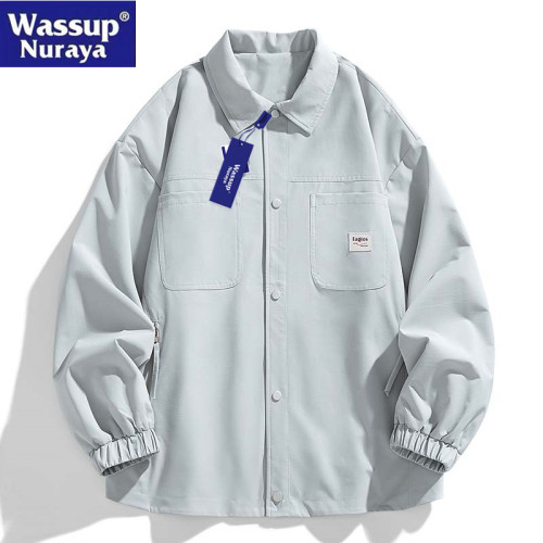 WASSUP Nuraya潮牌外套男2025春秋寬松翻領夾克痞帥襯衫休閒上衣