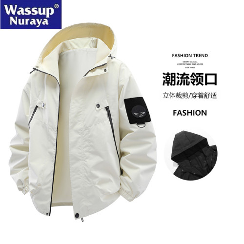 WASSUP Nuraya潮牌戶外機能沖鋒衣夾克2025春新款防風連帽外套男