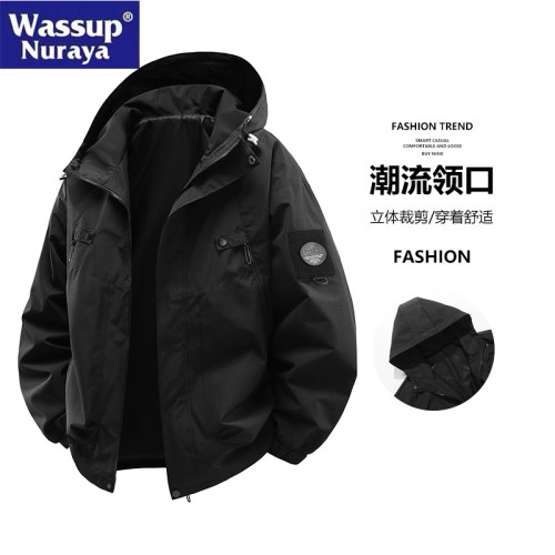 WASSUP Nuraya潮牌戶外機能沖鋒衣夾克2025春新款防風連帽外套男