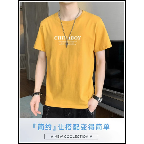 啄木鳥純棉短袖t恤男夏季薄款2025新款寬松圓領全棉休閒半袖體恤K