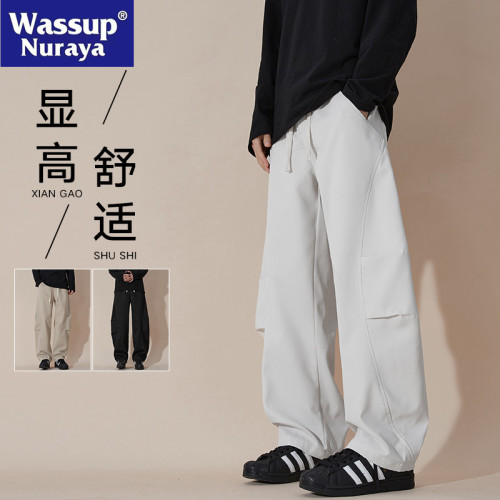 WASSUP NURAYA美式工裝褲男士春夏寬松濶腿直筒百搭青少年休閒褲