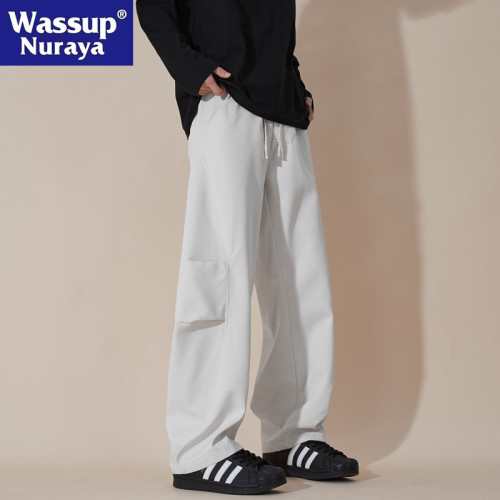 WASSUP NURAYA美式工裝褲男士春夏寬松濶腿直筒百搭青少年休閒褲