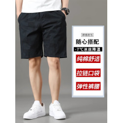 啄木鳥純棉工裝短褲男夏季新款寬松休閒運動五分褲爸爸夏裝褲子K