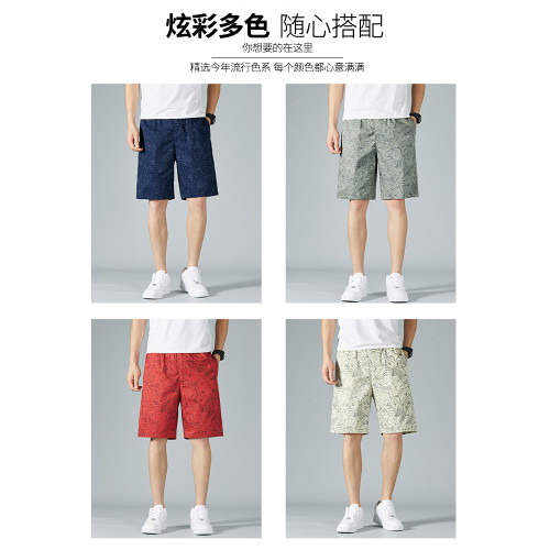 啄木鳥純棉短褲男薄款夏季潮牌運動休閒褲直筒寬松五分沙灘褲子L