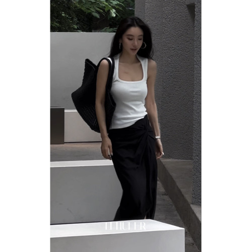LiHuiEr李慧兒 川十裡夏 黑色半身裙女夏薄款2025新款巨好看裙子