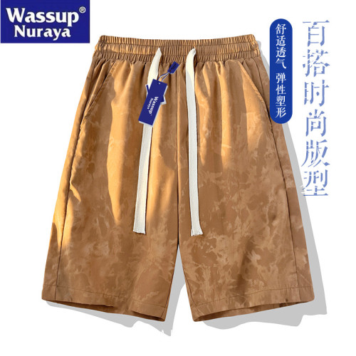 WASSUP Nuraya潮牌休閒短褲男夏季2025新款寬松運動松緊腰五分褲