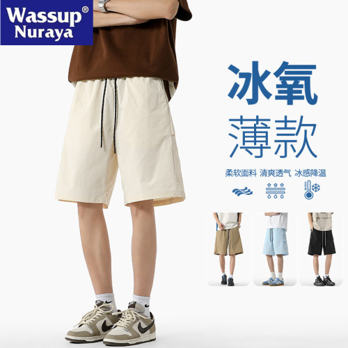 WASSUP NURAYA美式短褲男夏季薄款冰絲運動速乾工裝直筒五分中褲