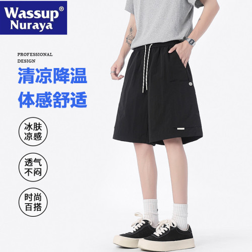 WASSUP NURAYA夏季工裝短褲男士美式速乾寬松青年休閒運動五分褲