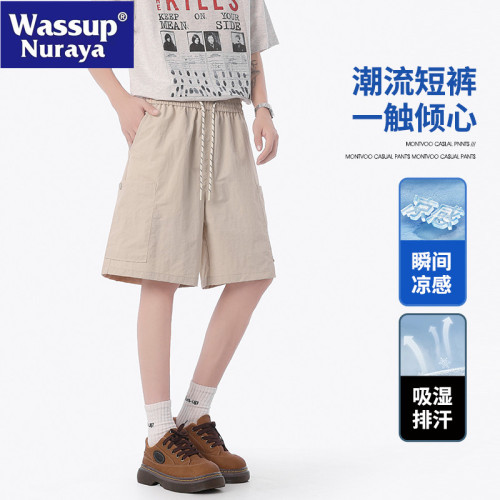 WASSUP NURAYA夏季工裝短褲男士美式速乾寬松青年休閒運動五分褲