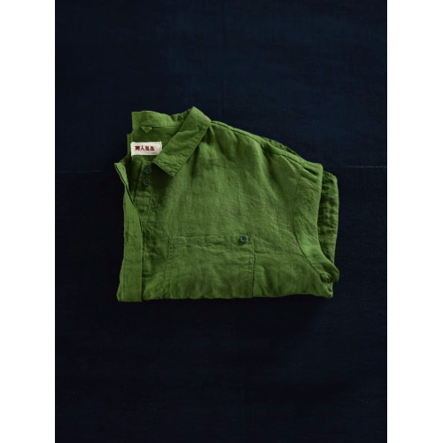 兩人出品LRCP | 溫柔招展 | 展綠純亞麻寬鬆襯衫