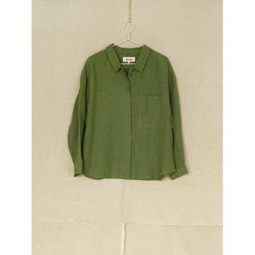 兩人出品LRCP | 溫柔招展 | 展綠純亞麻寬鬆襯衫