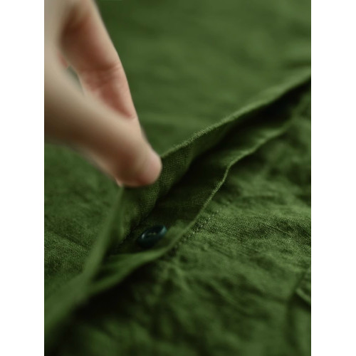 兩人出品LRCP | 溫柔招展 | 展綠純亞麻寬鬆襯衫