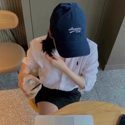 歐洲站潮牌輕奢高級感白色棉麻襯衫女外穿POLO襯衣老錢風防曬上衣