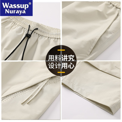 WASSUP NURAYA美式七分工裝短褲男夏季薄款冰絲速乾運動休閒褲子