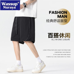WASSUP NURAYA日系薄款冰絲五分褲男夏季速乾短褲戶外休閒運動褲