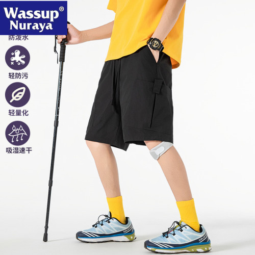 WASSUP NURAYA工裝短褲男透氣2025年夏季寬鬆直筒休閒冰絲五分褲