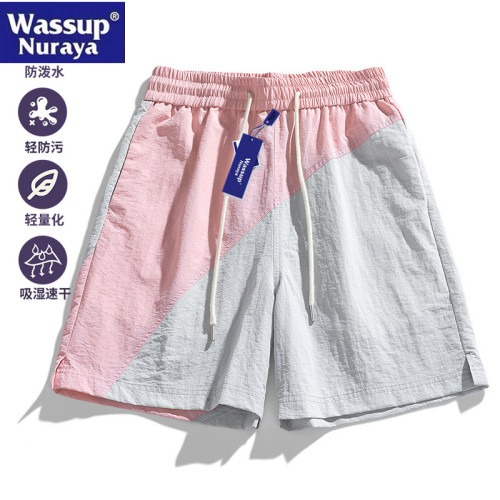 WASSUP Nuraya潮牌2025夏季新款工裝褲男冰感拼色短褲五分休閒褲
