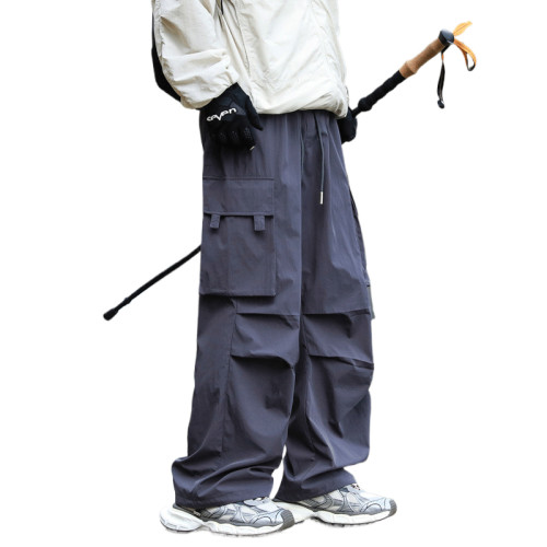 WASSUP NURAYA沖鋒褲男戶外美式機能工裝繖兵褲直筒寬松濶腿褲潮