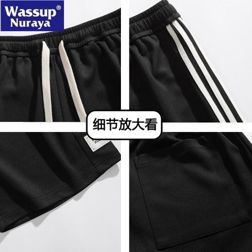 WASSUP Nuraya潮牌夏季直筒速乾五分褲休閒運動籃球沙灘寬松褲男