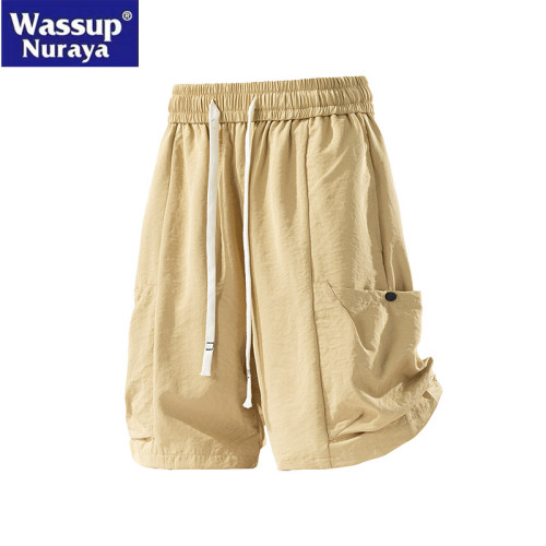 WASSUP Nuraya潮牌工裝短褲男夏季透氣寬松濶腿運動休閒五分褲子