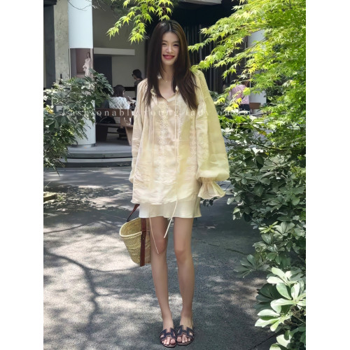 2025年夏季休閒時尚套裝女氣質高級感無袖馬甲小西裝濶腿褲兩件套