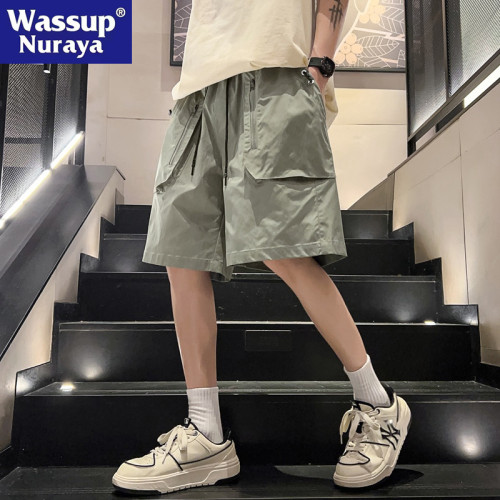 WASSUP NURAYA美式工裝短褲立體大口袋五分休閒運動褲男夏季中褲