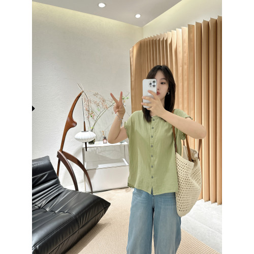 【限定！】夏季的王炸100%雙層紗純色的木耳邊小衫襯衫女
