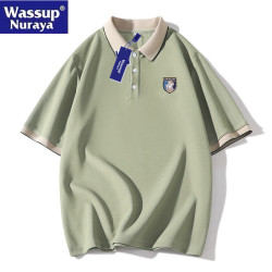 WASSUP Nuraya潮牌青少年冰絲短袖t恤男翻領polo衫半袖夏裝體恤衫