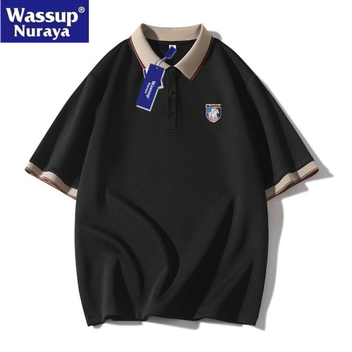 WASSUP Nuraya潮牌青少年冰絲短袖t恤男翻領polo衫半袖夏裝體恤衫