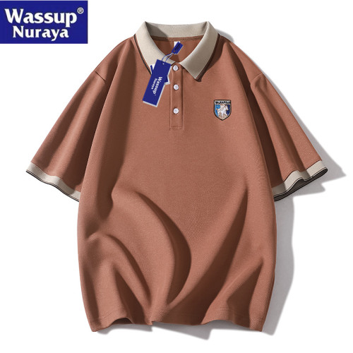WASSUP Nuraya潮牌青少年冰絲短袖t恤男翻領polo衫半袖夏裝體恤衫