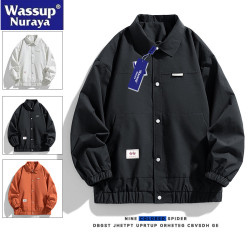 WASSUP Nuraya潮牌外套男2025春秋工裝寬松翻領夾克學生休閒上衣