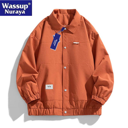 WASSUP Nuraya潮牌外套男2025春秋工裝寬松翻領夾克學生休閒上衣