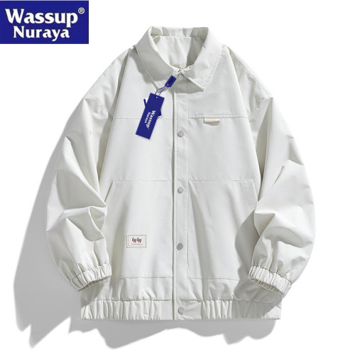 WASSUP Nuraya潮牌外套男2025春秋工裝寬松翻領夾克學生休閒上衣