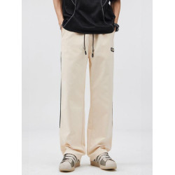 2025春季新款休閒褲男美式高街vibe風三條杠寬鬆直筒運動褲