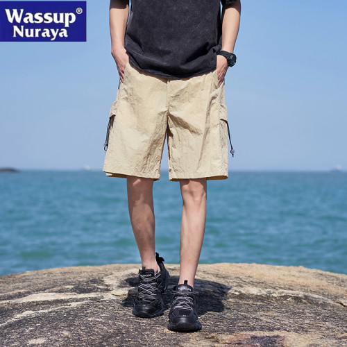 WASSUP NURAYA男士工裝沙灘短褲夏季薄款寬鬆冰絲速乾休閒五分褲 WASSUP NURAYA男士工裝沙灘短褲夏季薄款寬鬆冰絲速乾休閒五分褲
