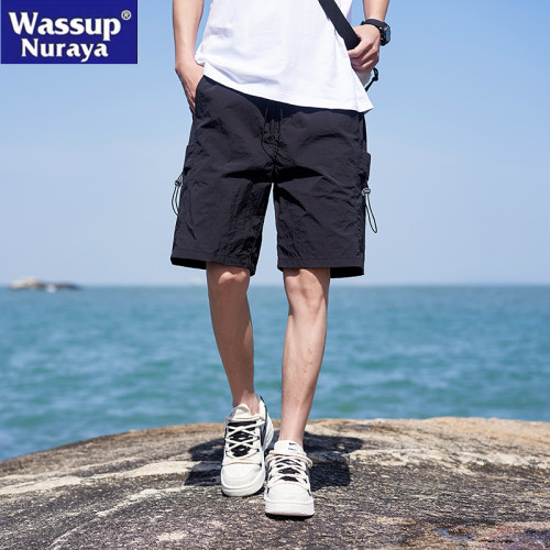 WASSUP NURAYA男士工裝沙灘短褲夏季薄款寬鬆冰絲速乾休閒五分褲 WASSUP NURAYA男士工裝沙灘短褲夏季薄款寬鬆冰絲速乾休閒五分褲