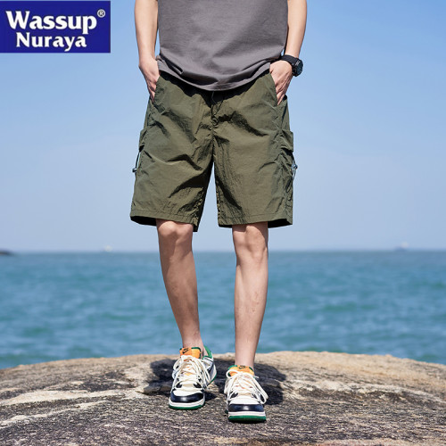 WASSUP NURAYA男士工裝沙灘短褲夏季薄款寬鬆冰絲速乾休閒五分褲 WASSUP NURAYA男士工裝沙灘短褲夏季薄款寬鬆冰絲速乾休閒五分褲