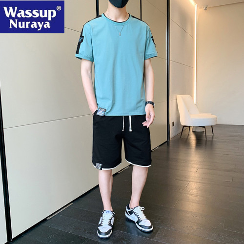 WASSUP NURAYA夏季套裝短袖短褲2024新款T恤純棉夏天休閒運動服
