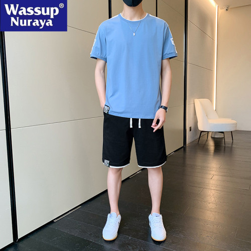 WASSUP NURAYA夏季套裝短袖短褲2024新款T恤純棉夏天休閒運動服