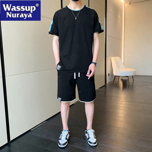 WASSUP NURAYA夏季套裝短袖短褲2024新款T恤純棉夏天休閒運動服