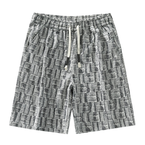 WASSUP Nuraya潮牌格紋短褲男寬鬆大碼中褲松緊濶腿休閒5五分褲子