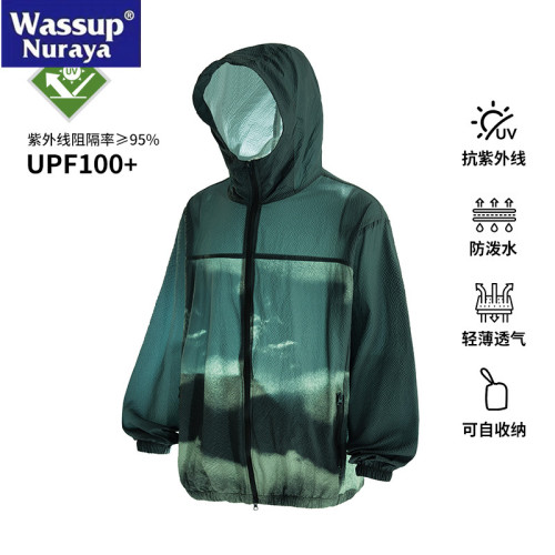 WASSUP Nuraya潮牌UPF100+山系輕薄漸變防曬男夏季防紫外線皮膚衣