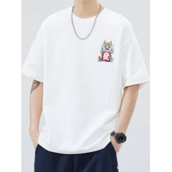 龍年刺綉國潮重磅280g短袖t恤男夏季2025新款寬松半袖上衣服
