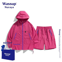 WASSUP NURAYA美式復古工裝套裝男夏季新款潮牌寬松休閒運動外套