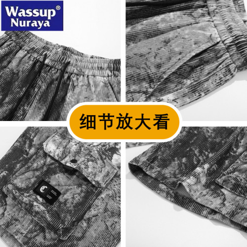 WASSUP Nuraya潮牌美式紥染工裝短褲男夏季寬鬆休閒復古五分褲子
