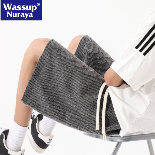 WASSUP NURAYA星空紋休閒短褲男女夏季痞帥高街濶腿運動五分中褲