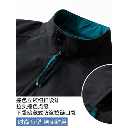 WASSUP Nuraya潮牌撞色立領外套男春秋復古防水休閒寬松工裝夾克