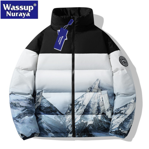 WASSUP Nuraya潮牌白鴨絨羽絨服男冬季短款冬裝立領情侶青年外套